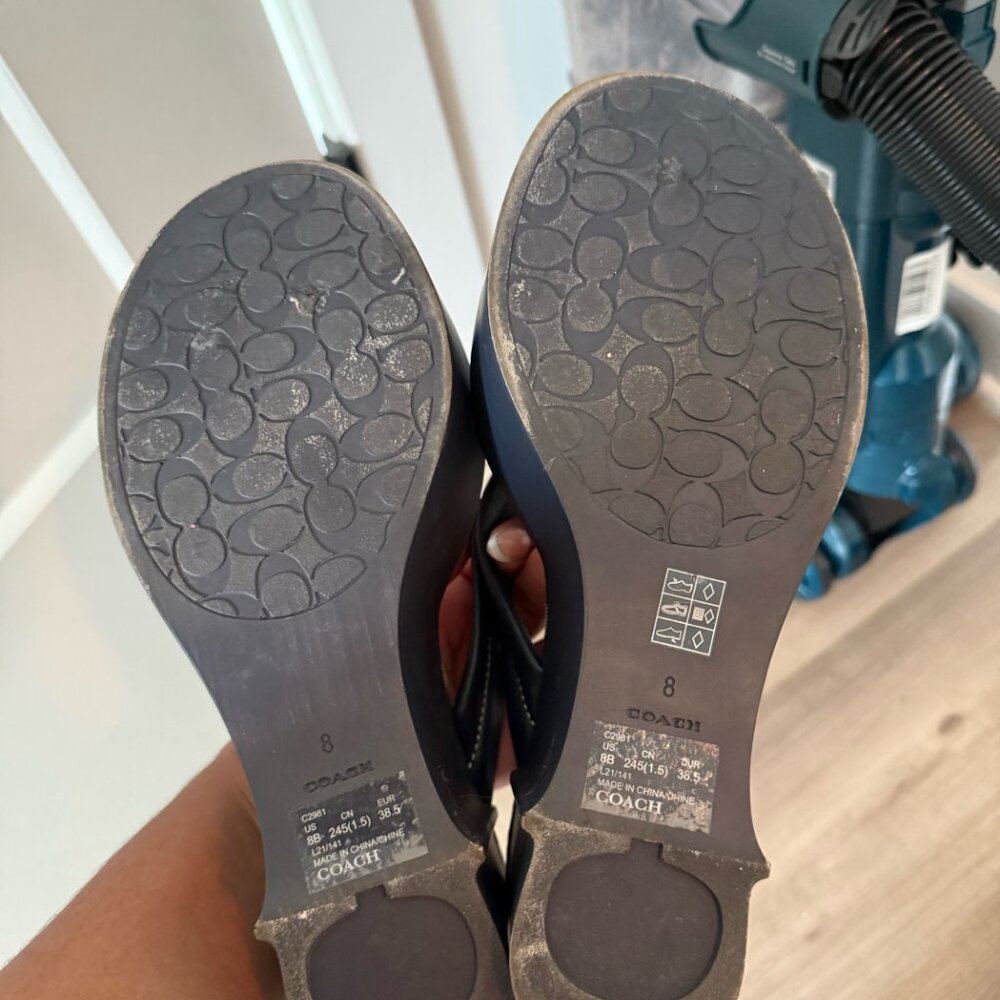 Coach Wedge Thong Sandals Sz. 8 - Picture 4 of 5